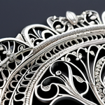 **Detailed silver filigree jewelry**: Focus on the intricate patterns and delicate nature of traditional filigree work in silver, highlighting the craftsmanship.