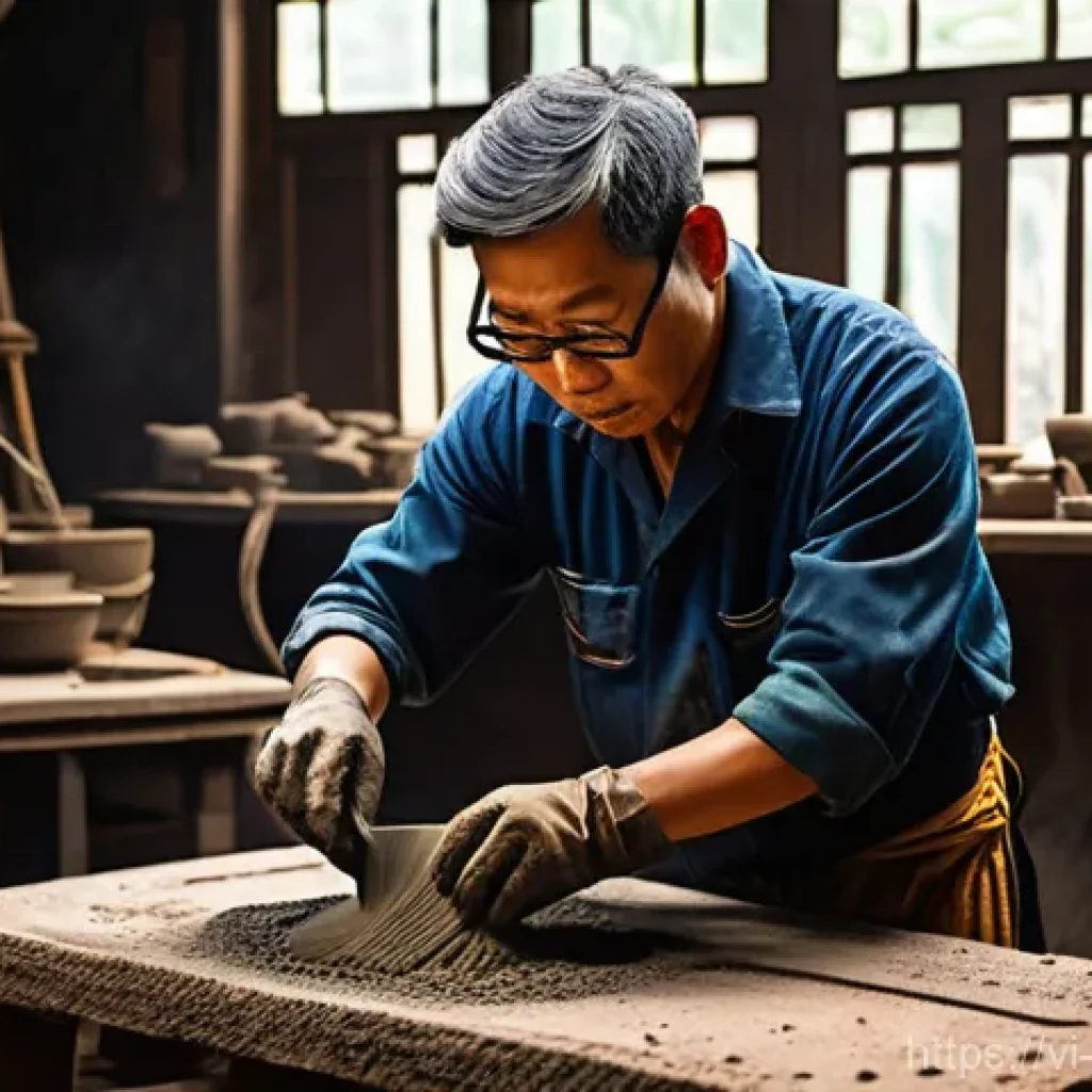 주물 기법과 주조 공정 - **Traditional Sand Casting of an Intricate Bronze Statue in a Vietnamese Workshop**
    "A highly de...