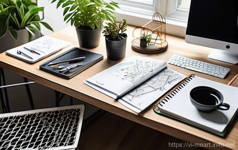 금속공예 가구 제작법 - **Modern Elegance: Metal and Wood Coffee Table:** A photorealistic image of a sleek, minimalist coff...