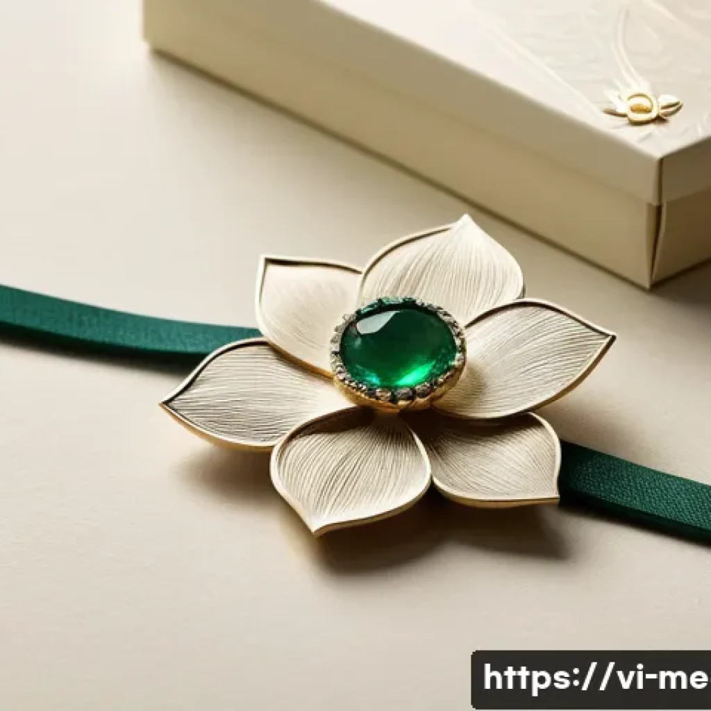 금속공예 제품 포장 디자인 - **Prompt:** A close-up shot of a meticulously designed gift box for handcrafted silver jewelry. The ...